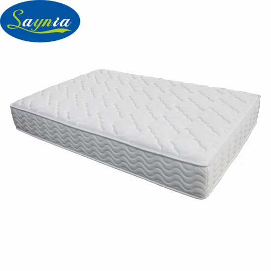 Colchão de mola de bolso de três zonas de espuma de látex com cama queen size de alta qualidade em uma caixa
