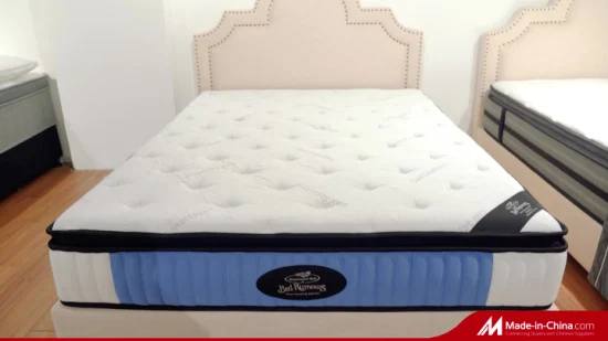 Colchão de cama modelo Queen Deluxe com camada de látex e colchão interno de espuma viscoelástica