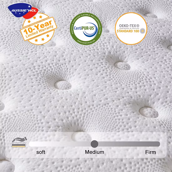 O rei cama duro da espuma do fornecedor ajusta o colchão de mola da caixa do bolso da espuma